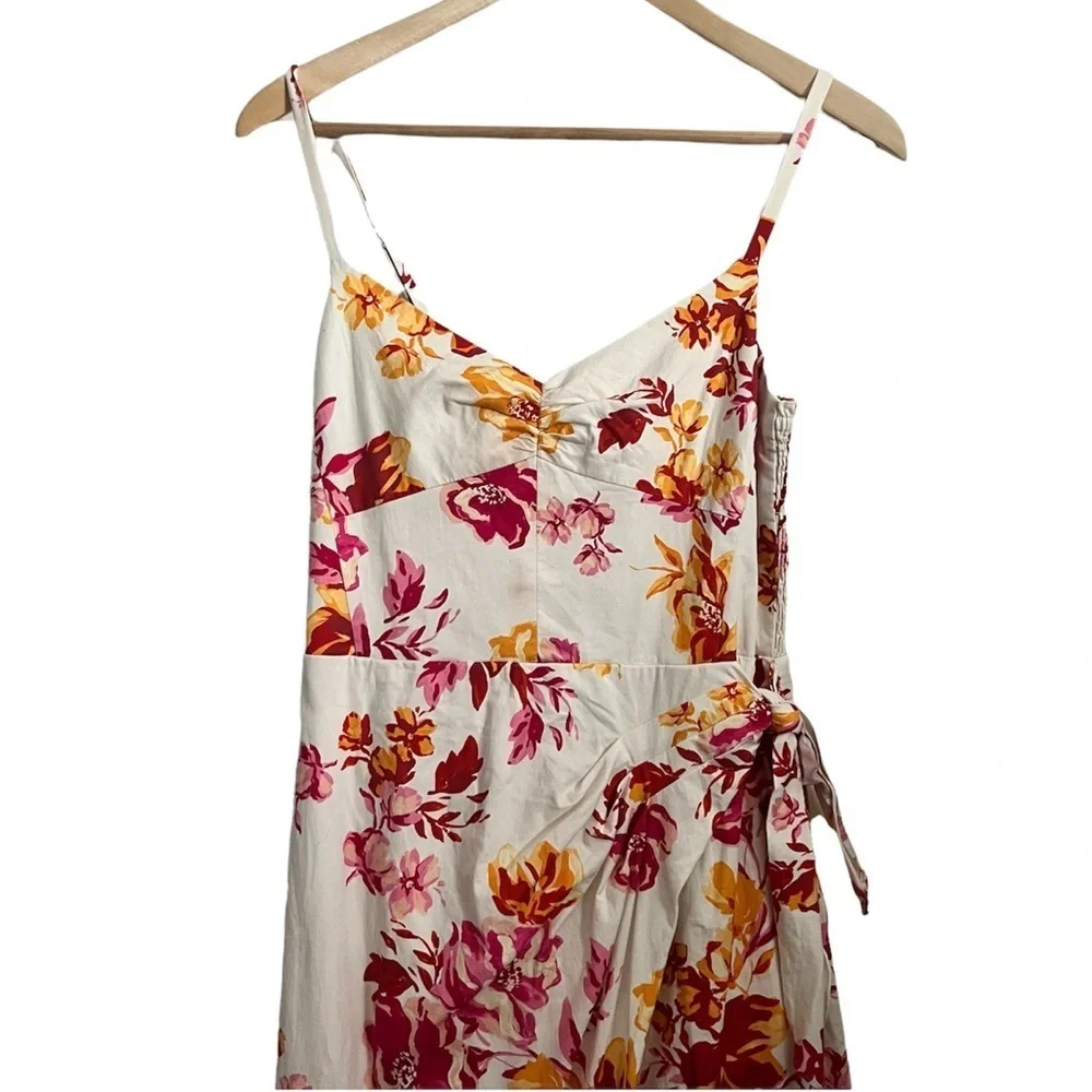 Great Jones White Pink Floral Printed Tank Midi Dress